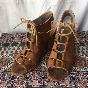 Kenneth Cole Boho Lace-Up Bootie Sandals Sz 10M